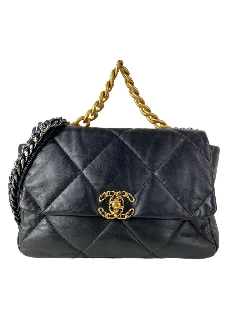 Chanel Shoulder Bag Chanel 19 Large Flap Black Chain 2-Way Lambskin